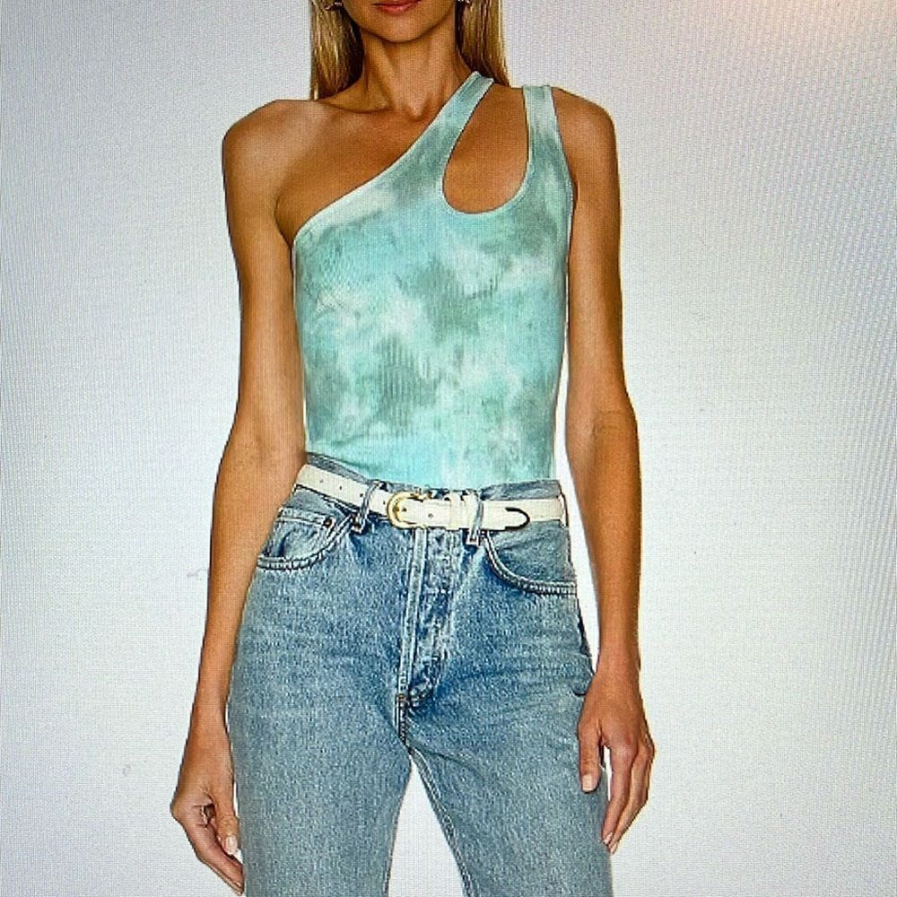 New! Lovers and Friends Bradley Bodysuit Teal Green Tie Dye Size XS - Picture 1 of 12